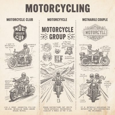 Ilustração comparando Moto Clube, Moto Grupo e Moto Casal